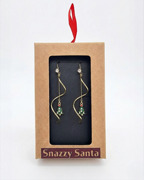 Earrings - Swirl with xmas tree