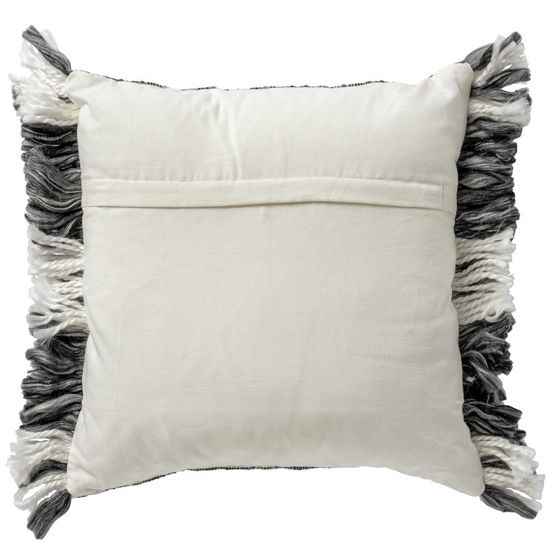 Dutch Decor EDGAR - Cushion 45x45 cm - 85% recycled polyester - Eco Line - Charcoal Gray - Anthracite, white