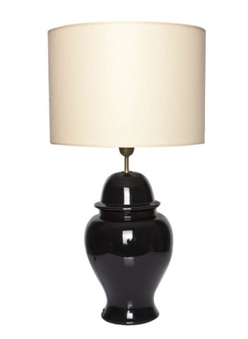 Lamp base temple vase ceramic black