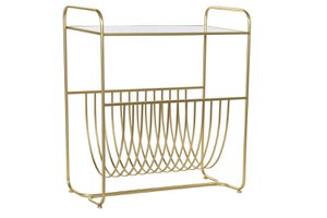 METAL MIRROR MAGAZINE RACK 76X35X83 GOLDEN MB194912