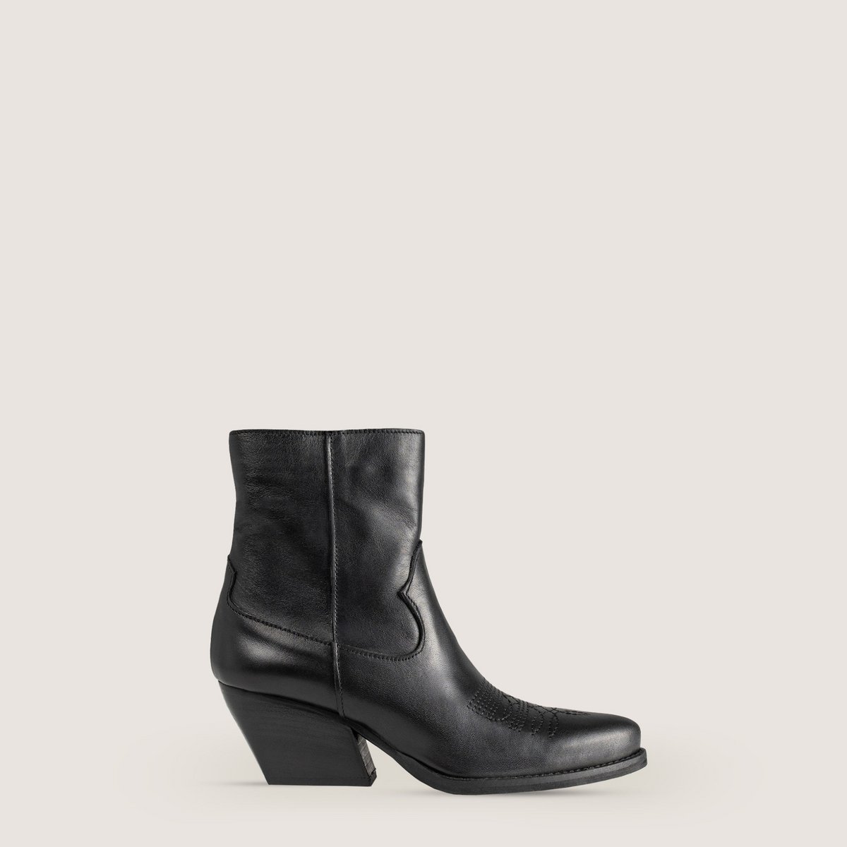 Janice Black Texan Ankle Boots