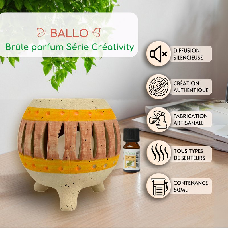 Creativity Series perfume burner – Ballo – Matte ceramic – Handcrafted – Customizable – Original gift idea