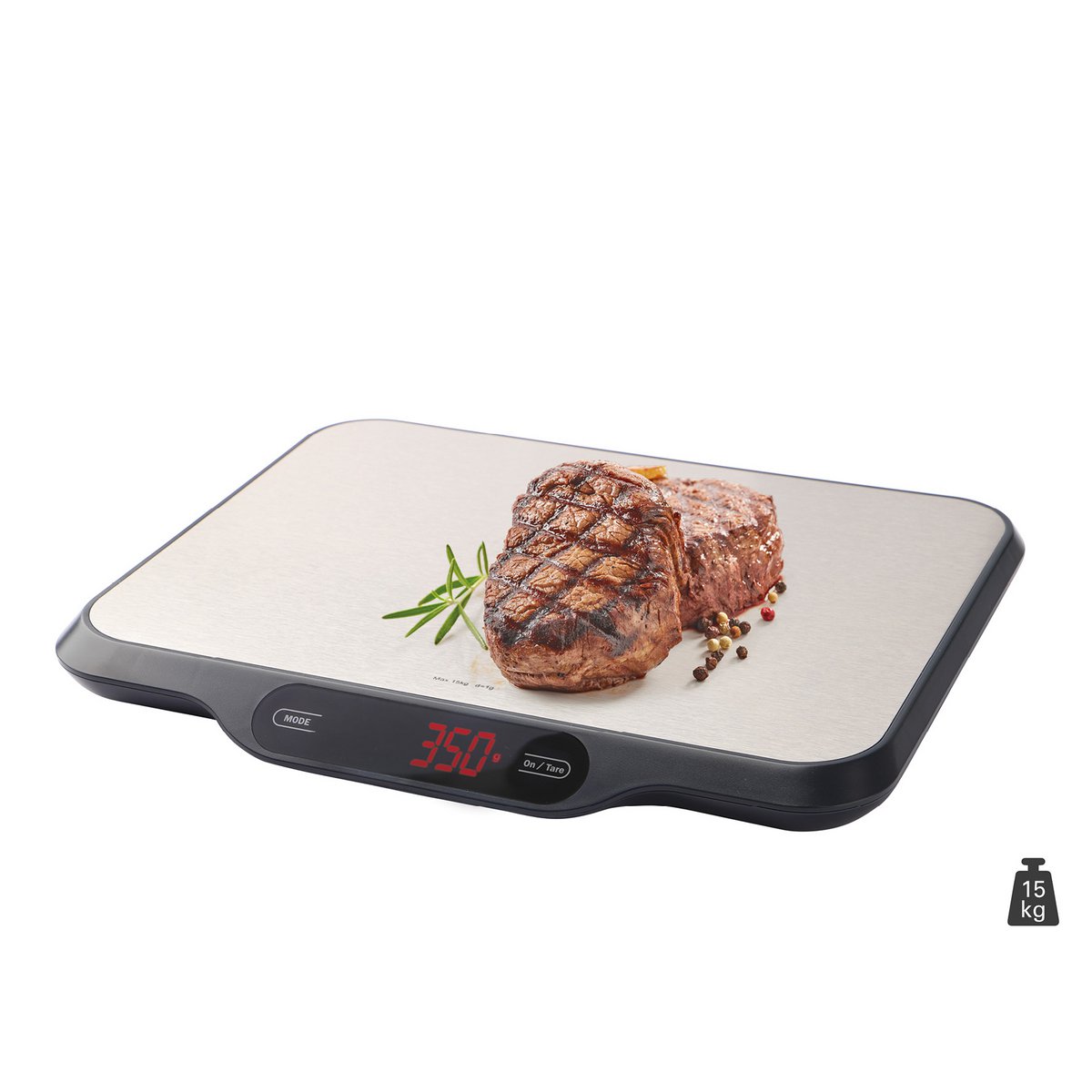 Professional kitchen scales up to 15 kg with stainless steel surface