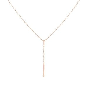 Little Bar Y-Necklace - Rose Gold