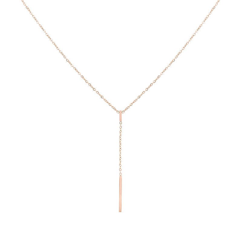 Lille Bar Y -Necklace - Rose Gold