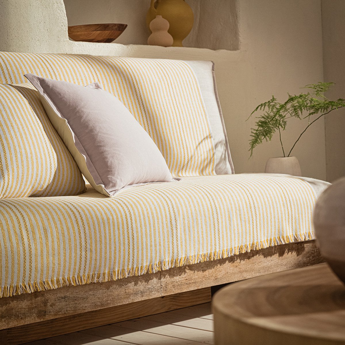 Tagesdecke GOFIS HOME Lined Sun yellow 390/ 10