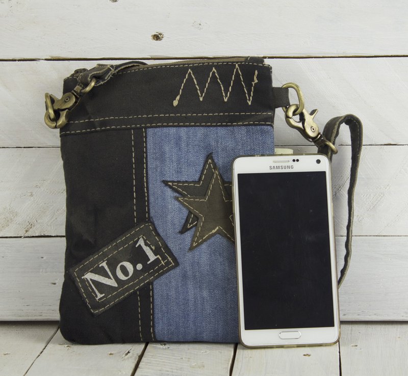 Sunsa skuldertaske til kvinder. Skuldertaske i vintage stil. Håndtaske i lærred. lille crossbody taske til kvinder. stjernemærke