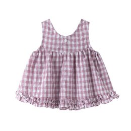 Babyblouse met mauve vichyprint en ruche BGV96544