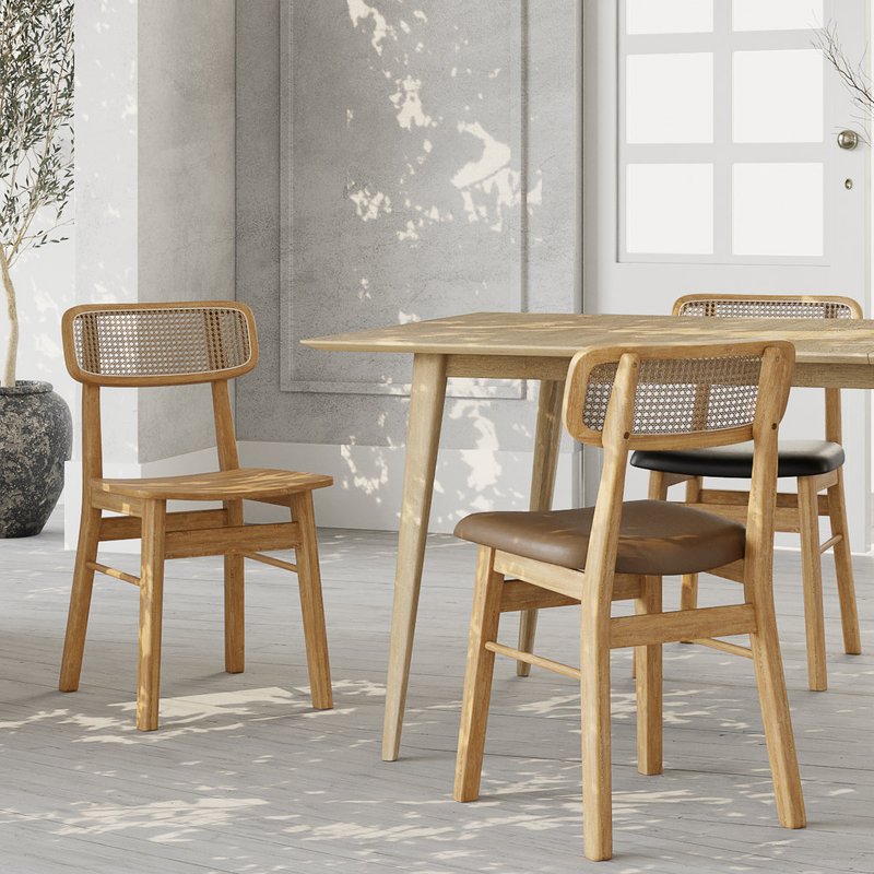 Jenson Esszimmerstuhl, Rattan und Natursitz