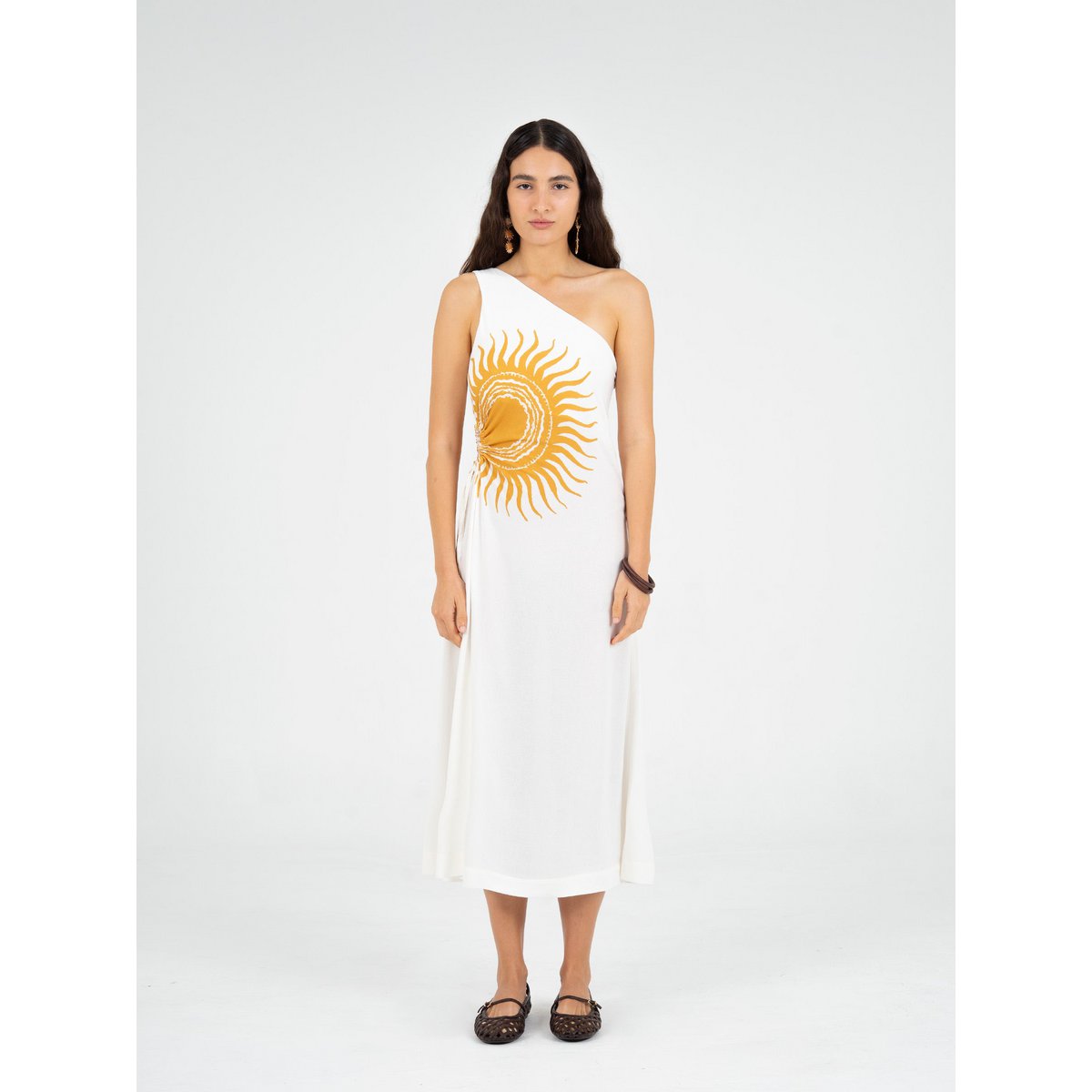 Clara Sun-Printed One-Shoulder Dress