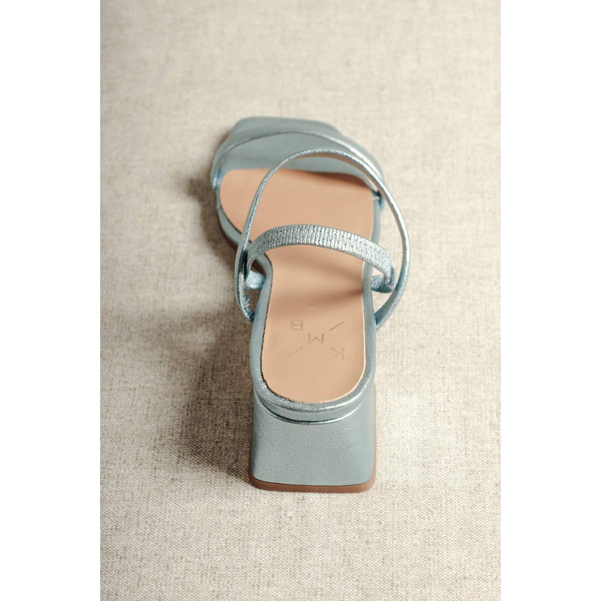 POPPY METAL BLUE – Riemchensandale mit Absatz