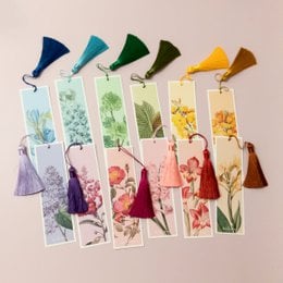 Bookmarks Mix - Handmade with Tassel - Botanical Vintage