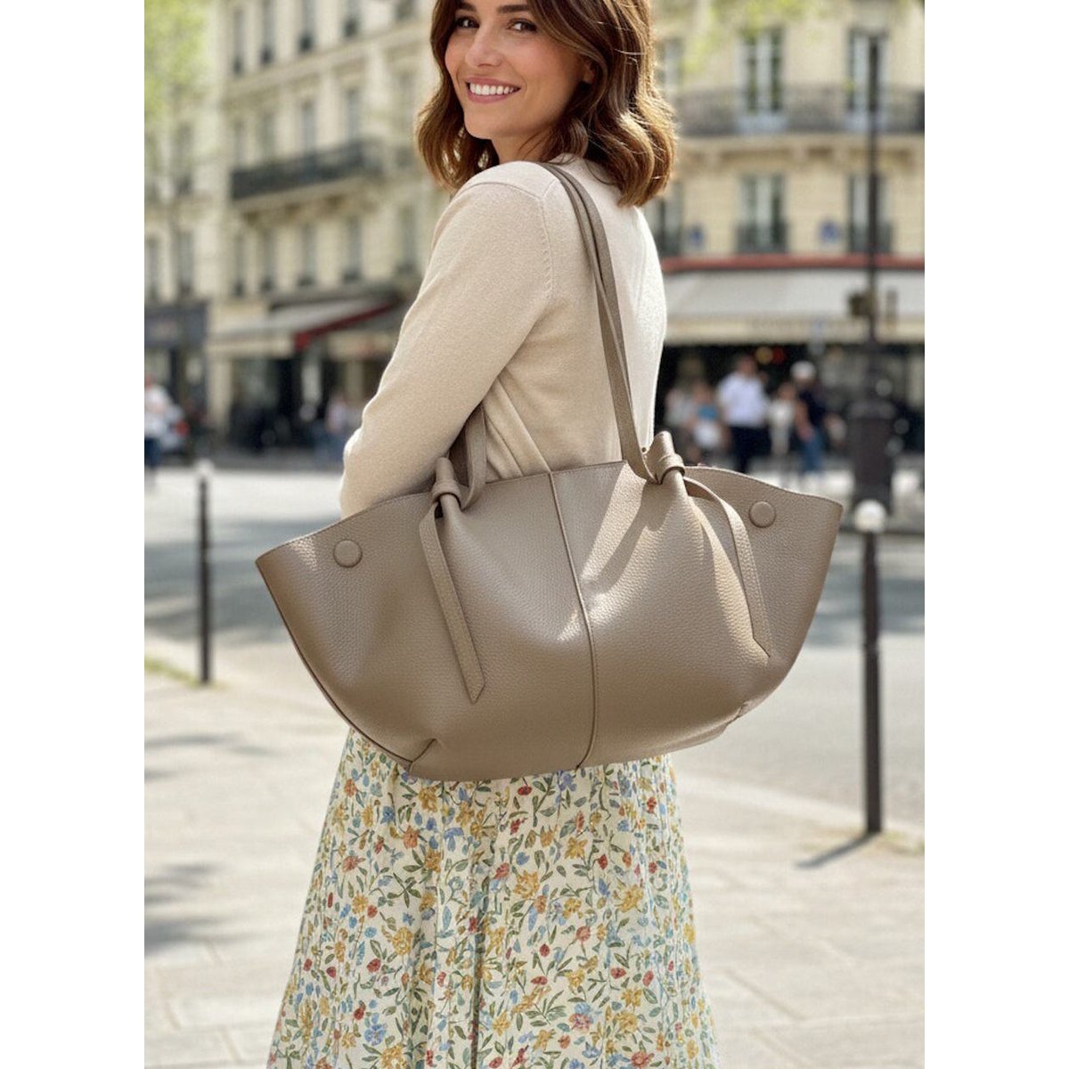 Genuine Leather Shopping Bag, Made in Italy, art. 112615New