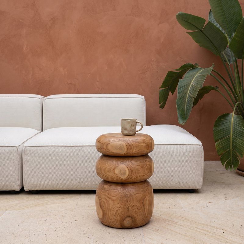 Tao teak sidebord/skammel - 35x35x45 cm