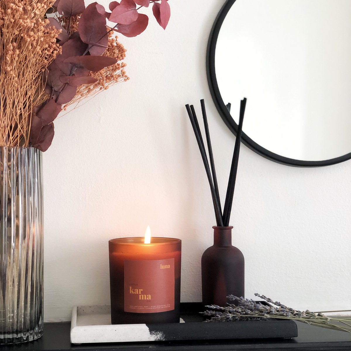lune | lavande apaisante + bougie rechargeable patchouli