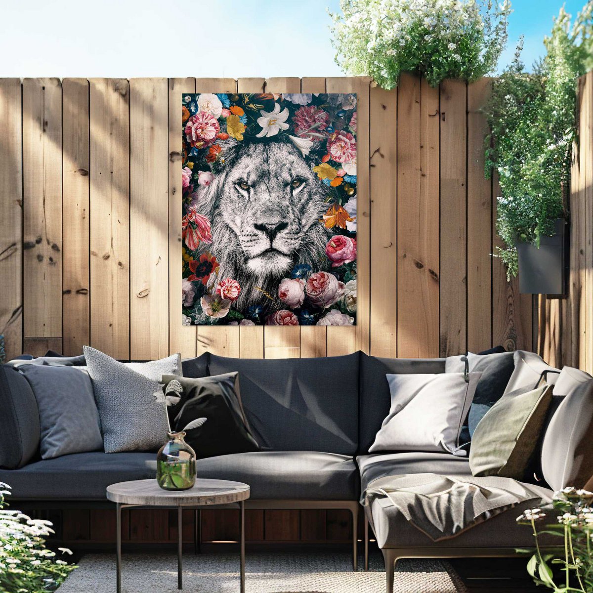 Gartendeko Gartenposter Löwe 80x60