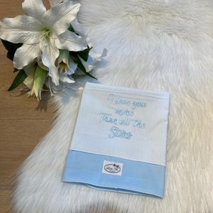 Laken "Ich liebe dich mehr als alle Stars" klassische Liebe Lichtblauw