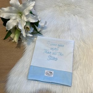 Laken "Ich liebe dich mehr als alle Stars" klassische Liebe Lichtblauw