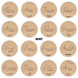 Mijlpaalcirkels | Hout - Lasergravure | Baby (Gronings)