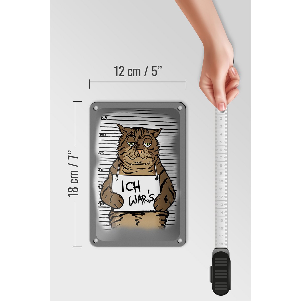 Tin sign cat 12x18cm It was me mugshot police photo decoration