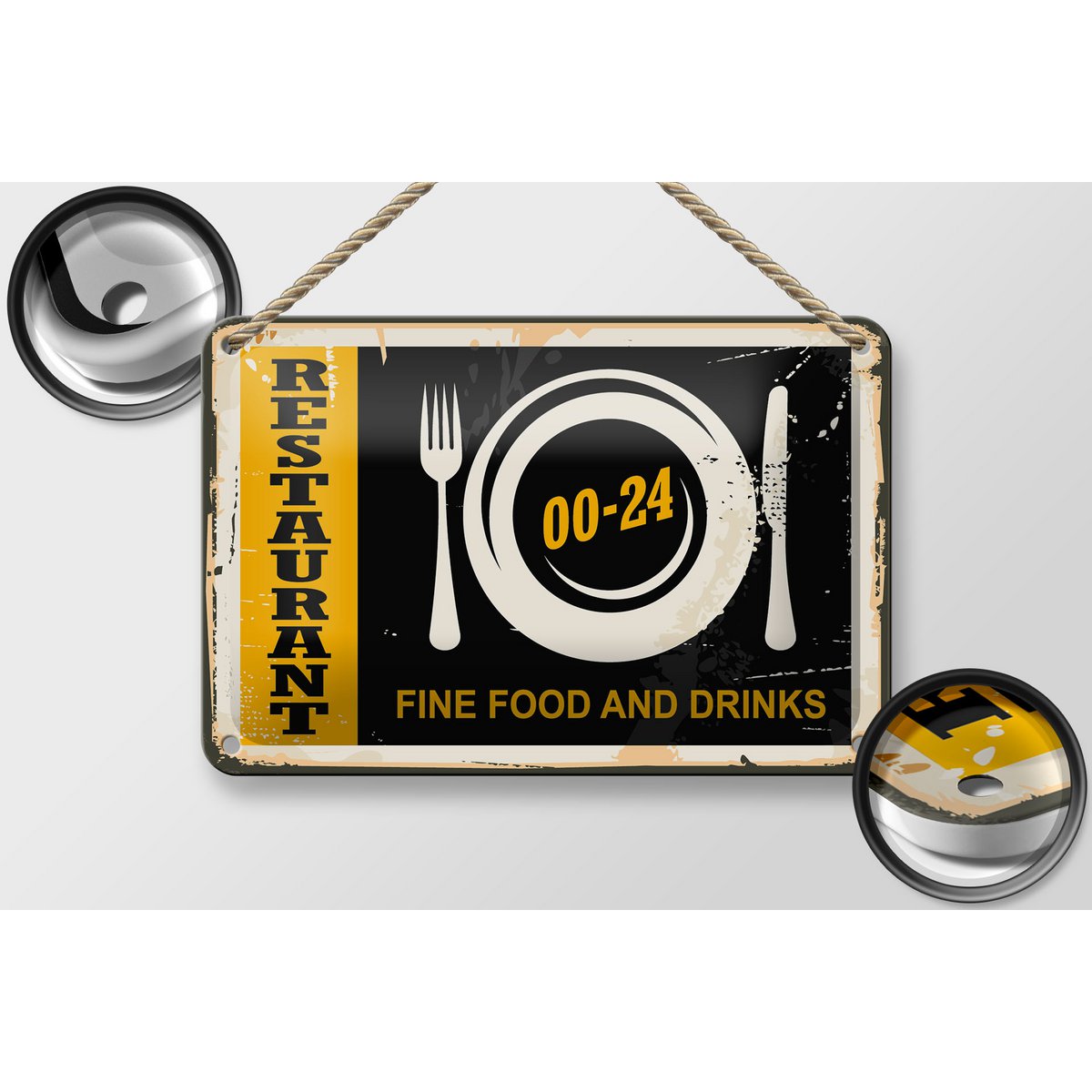 Tin Sign Retro 18x12cm Restaurant Food Fine Food Drinks Decoration