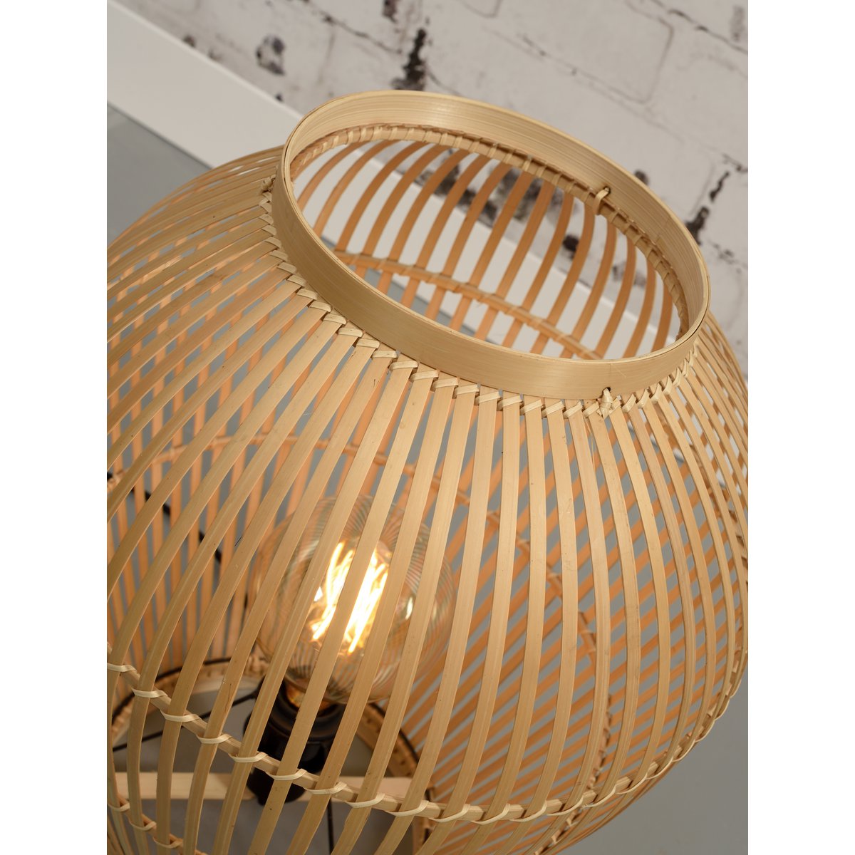 Vloerlamp Tuvalu bamboe naturel, S