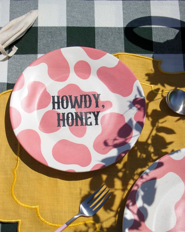 Piatto da dessert "Howdy Honey" Cowgirl era