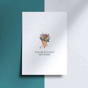 Postkarte - Blumen durch den Briefkasten
