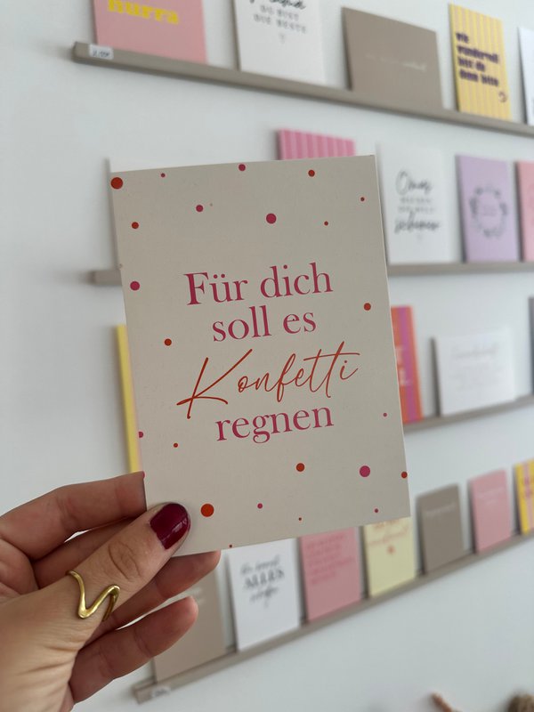 Postcard for you should rain confetti