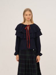Evermore blauwe en rode blouse