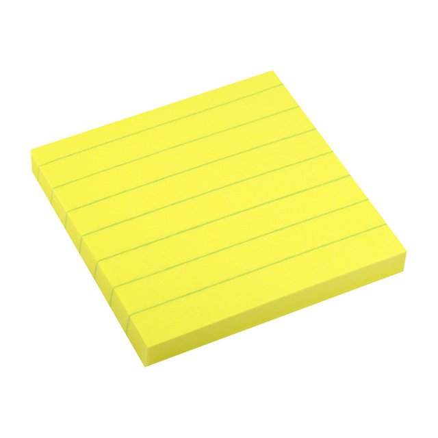 Info notes 75x75mm lined bright yellow 80 sheet