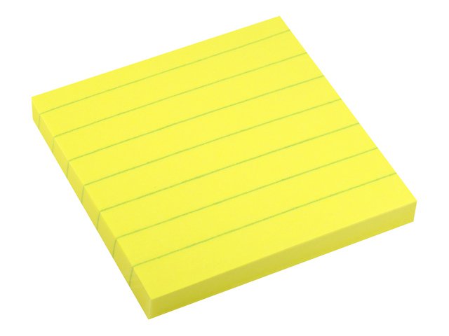 Info notes 75x75mm lined bright yellow 80 sheet