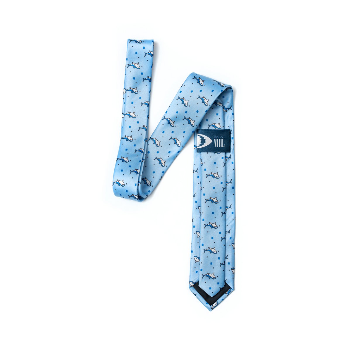 Haaien lichtblauwe stropdas | Gerecycled polyester GRS