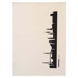 Hamborg viskestykke | Skyline i rød blå sort