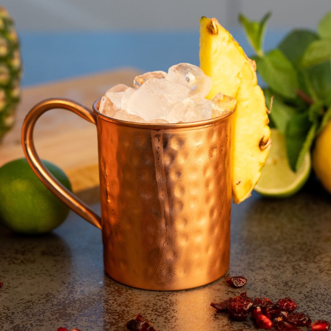 Cataleya kobber kop sæt - 2x cocktail kopper (hamret, 400 ml)