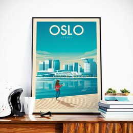 Vintage Oslo Poster | Premium Poster Stadt Oslo Norwegen