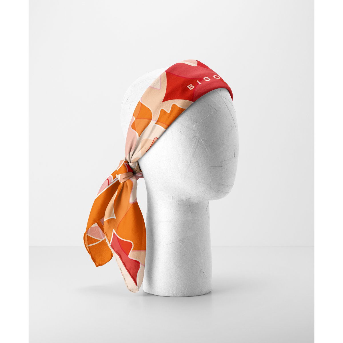 Carré de soie - CAMOUFLAGE BOUCHES 67*67 cm - Orange