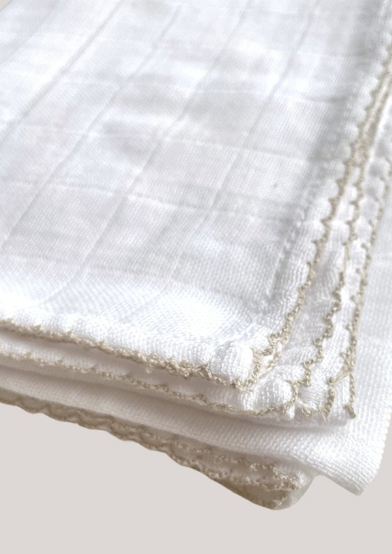 Muselina con ribetes de crochet - Oatmeal Piping