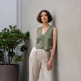 Linnen vest Ava