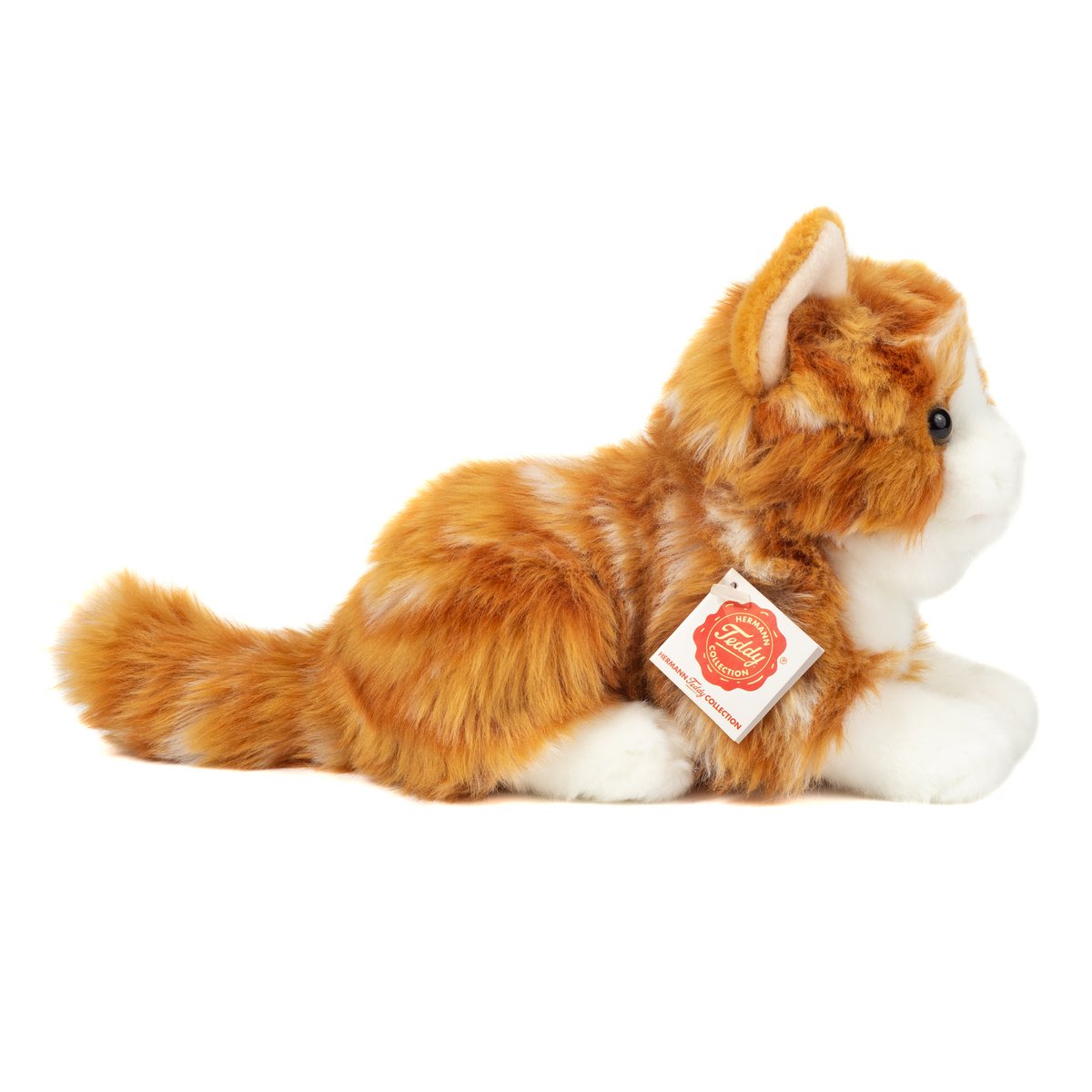 Kat liggende rode makreel 20 cm - knuffel - knuffel