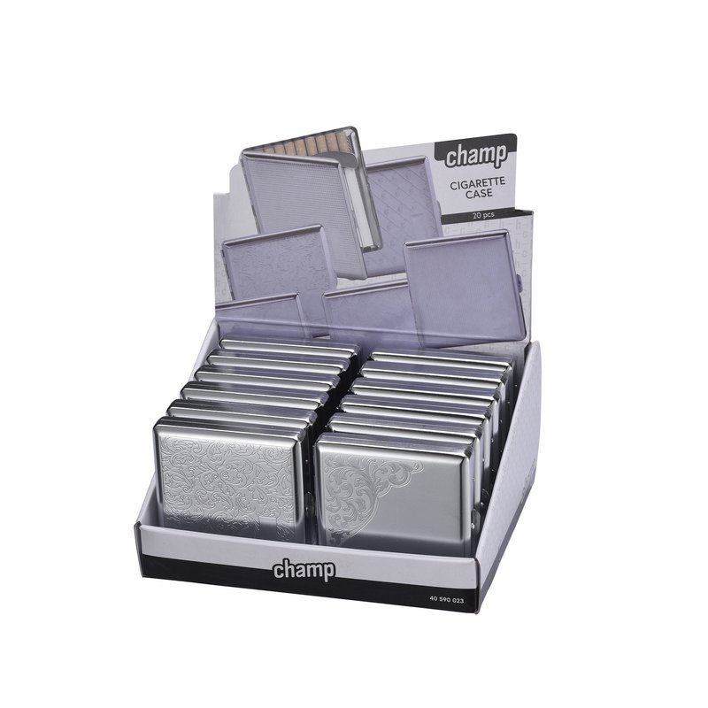 Boîte à Cigarette Métal Etui 20 Cigarettes Métallique Rangement de Cigarettes Porte-cigarettes Argentée Dessin relief Pratique Compact élégante
