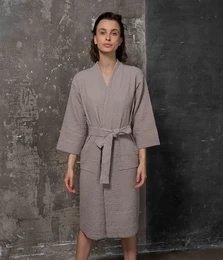 Cotton bathrobe Orion Solid Latte