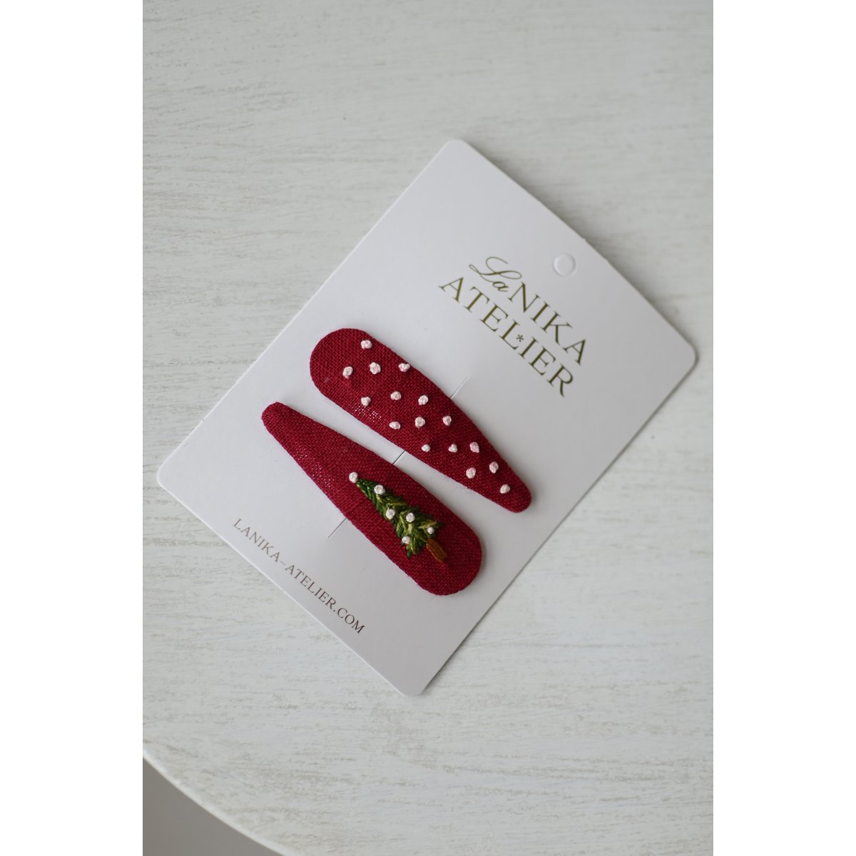 Pinzas para el pelo árbol de navidad + lunares