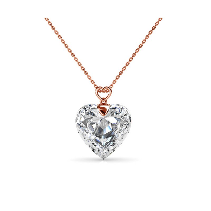 Pendentifs Cheery heart - Or RosÃ© et Cristal