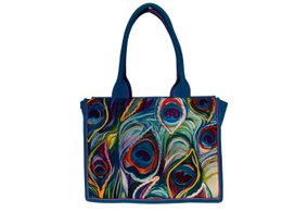Tas Dames Shopper Peacock Feathers