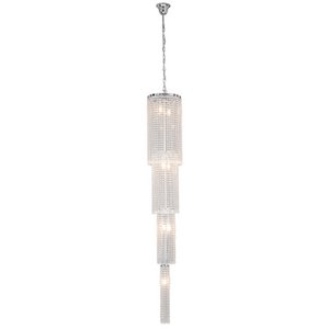 Kronleuchter Ø 30x185/245 cm silberfarbene Eisenhanglampe