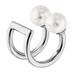 Ear Cuff 925 Silber rhodinierte Perlen