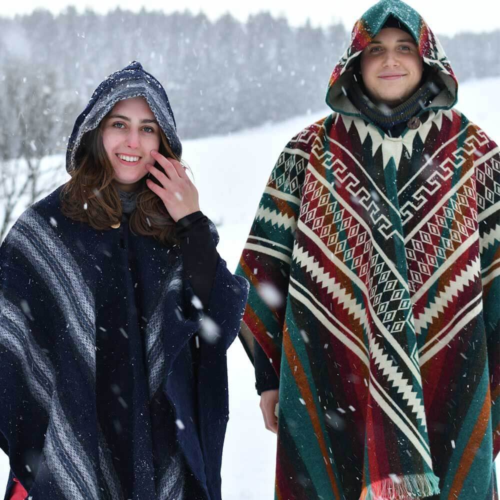 Alpaca Poncho Colored - Made in Ecuador