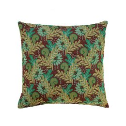 NIN-NIT Cojín Nature Classique | 100% algodón tejido | decorativo con estampado de flores y hojas de la naturaleza | verde | morado | marrón | beige | ocre | azul | turquesa | multicolores | 50x50cm