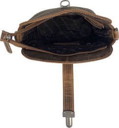 Cognac Buffalo Leder Crossbody -Tasche für Frauen - Umhängetasche mit Büchertaschenverschluss und Vintage -Look, perfekt für einen stilvollen und zeitlosen Look.